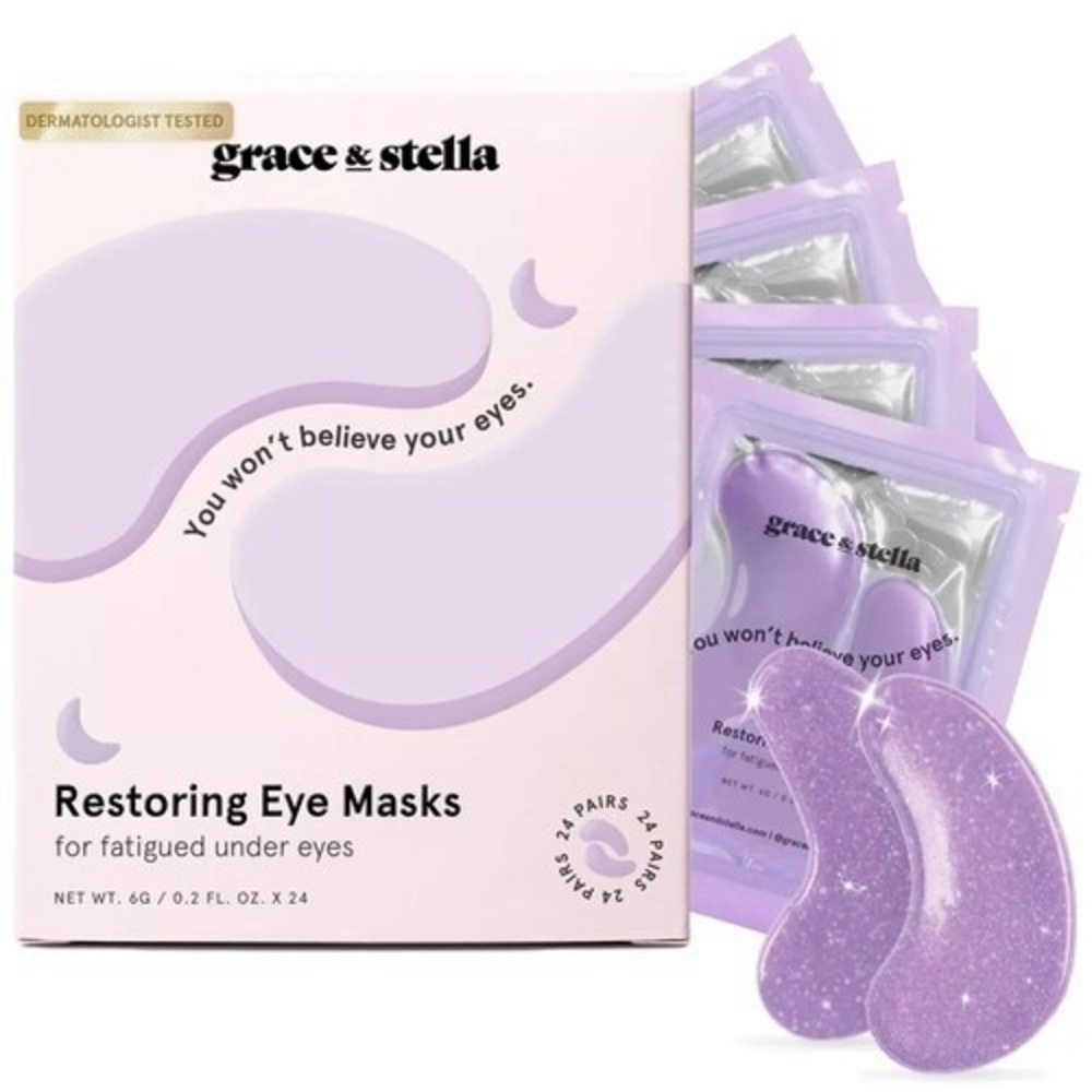 24 PAIR: Grace‎ & Stella Restoring Eye Masks-Purple EXP 07/2027 NEW
